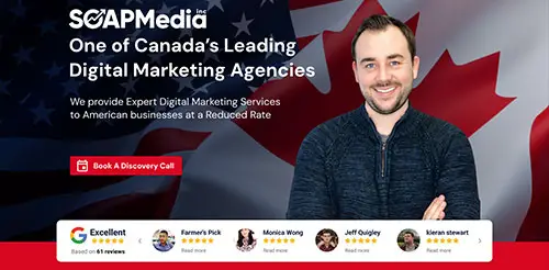 Soap Media landing page